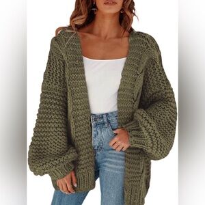 Chunky Knit Olive Green Sweater